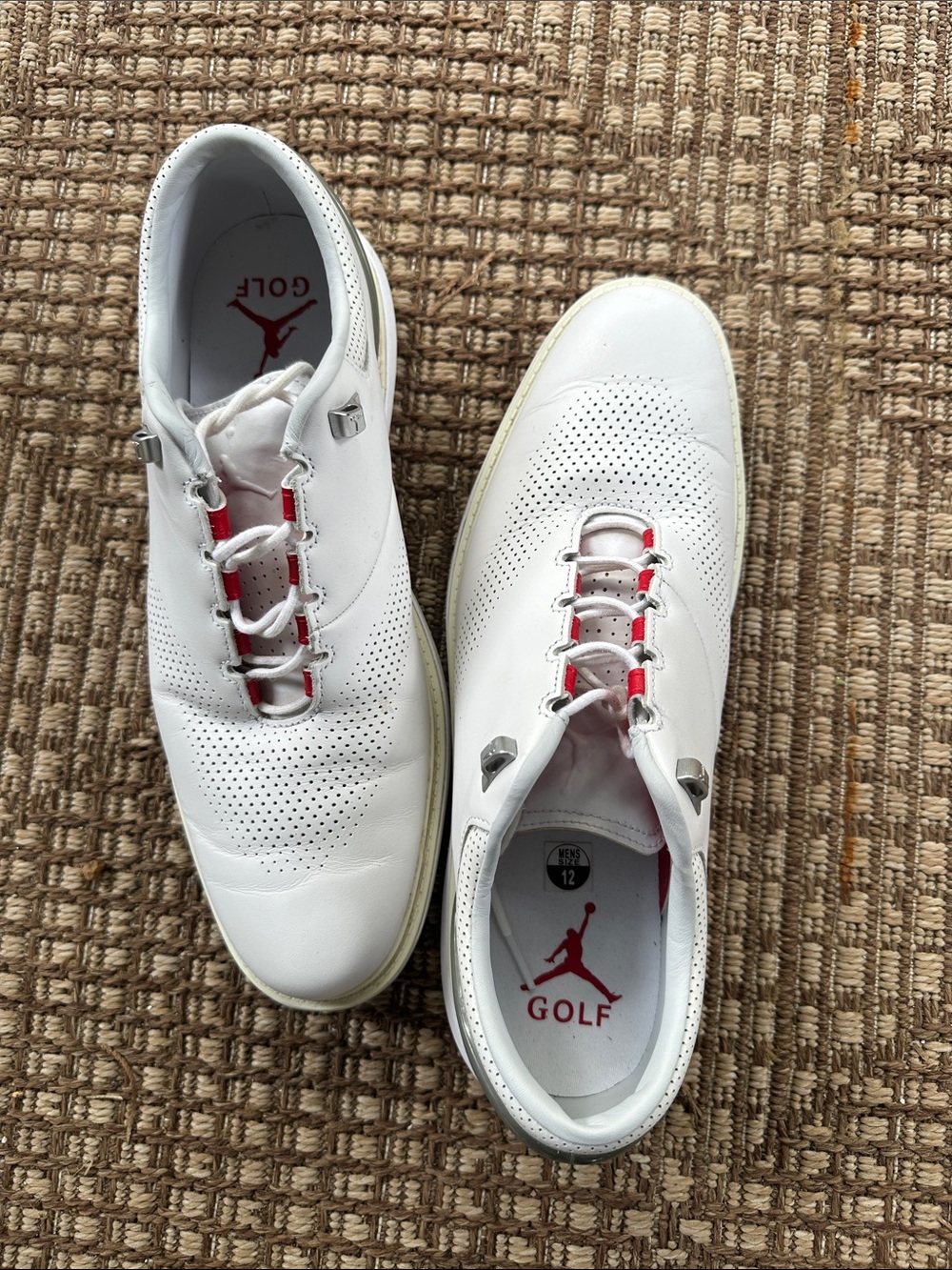 Jordan Men’s Golf Shoes - White with Red Details